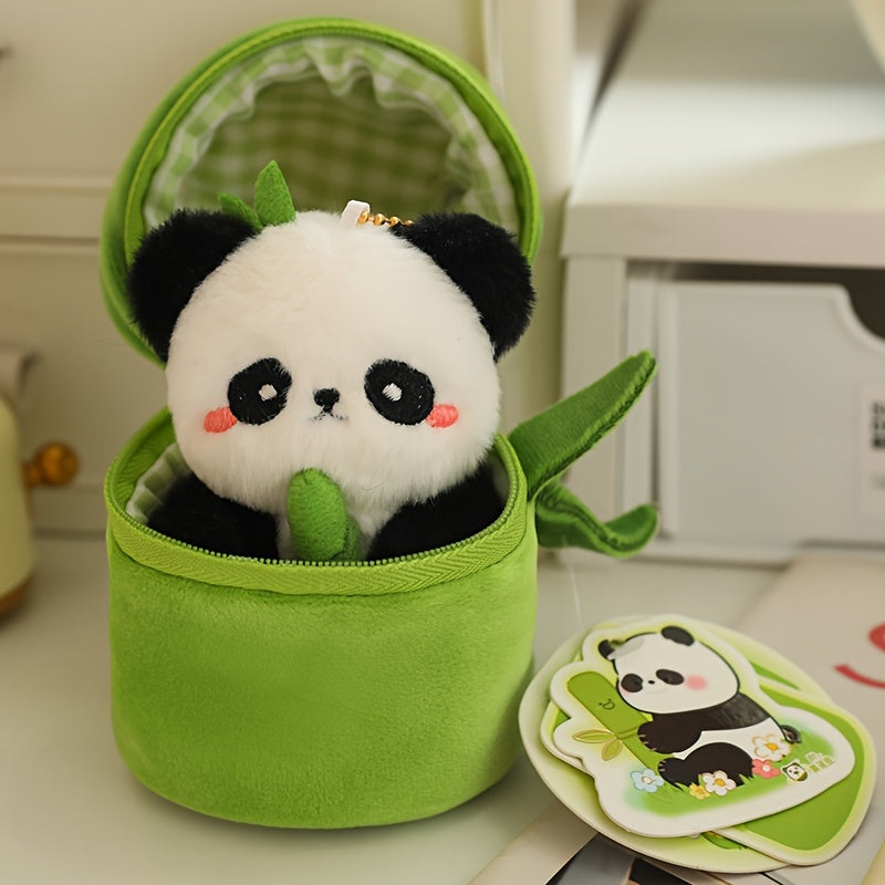 Adorable Bamboo Tube Panda Plush